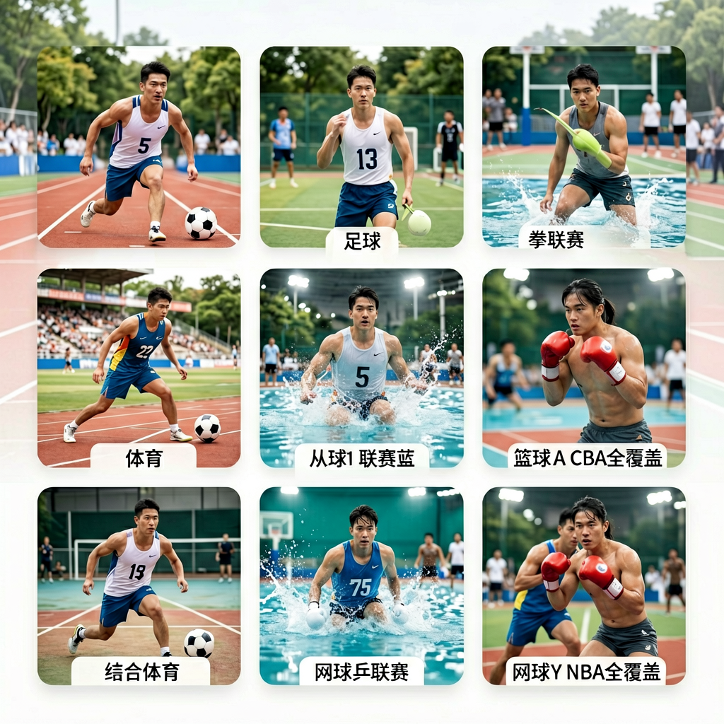 综合体育内容，涵盖田径、游泳、拳击等多种体育项目